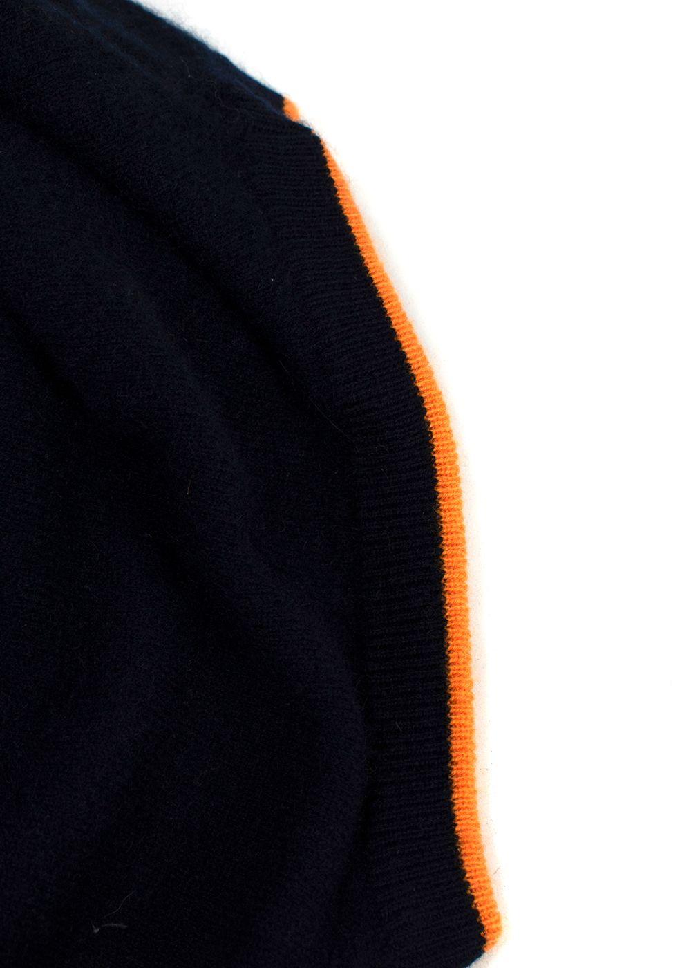 Madeleine Thompson Navy & Orange Cashmere Joshua Jumper