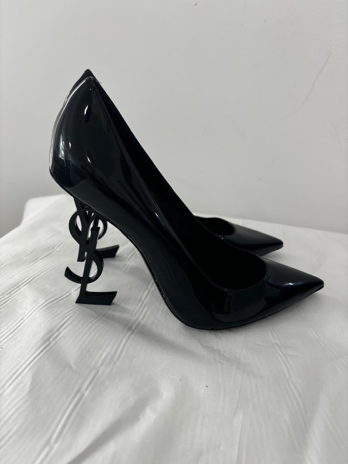 Saint Laurent Black Patent Leather Opyum 110 Pumps