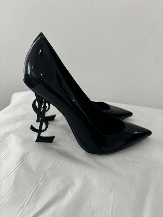 Saint Laurent Black Patent Leather Opyum 110 Pumps