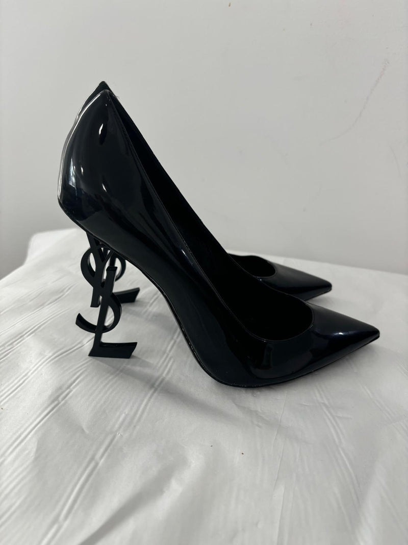 Saint Laurent Black Patent Leather Opyum 110 Pumps