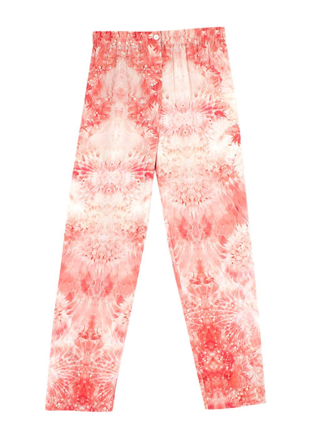 Alexander McQueen Coral Silk Pyjama Set