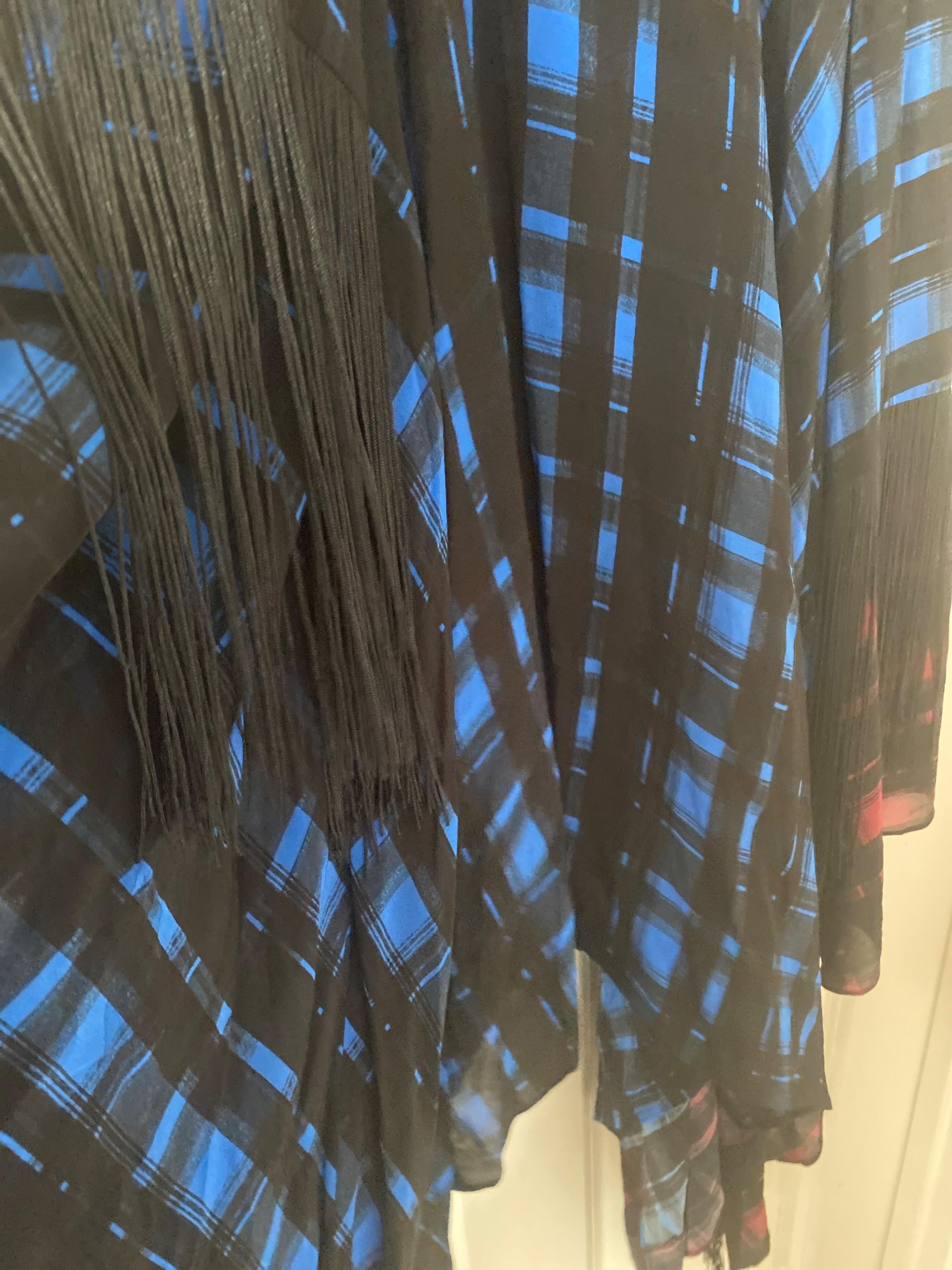 Asymmetrical Hem Tartan Print Dress