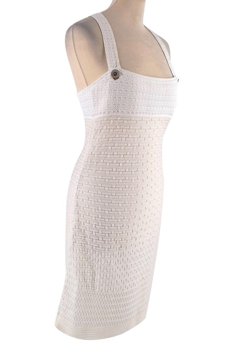 White Sleeveless Knitted Dress