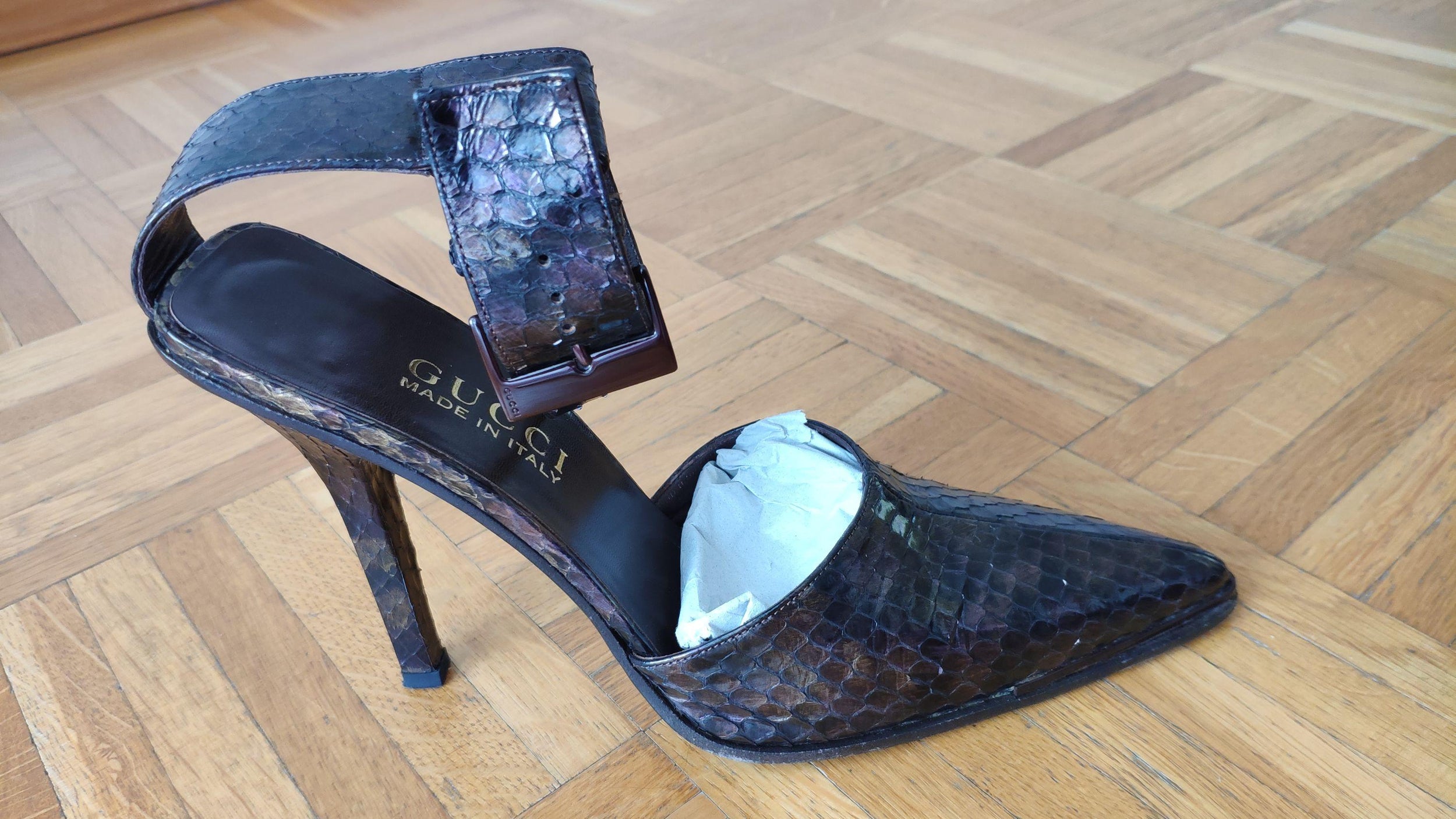 Gucci Snakeskin Decollete Stiletto Heels
