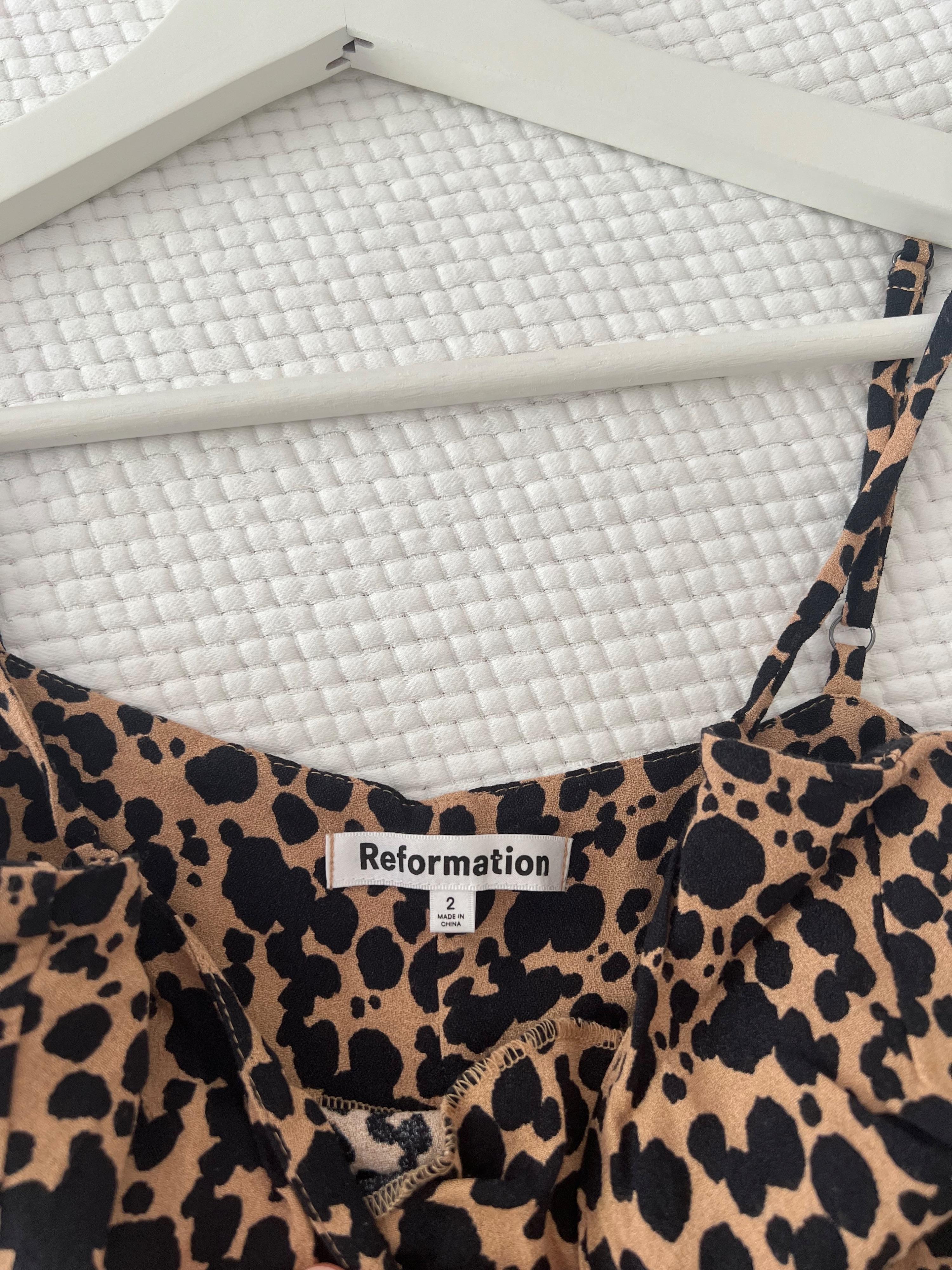 Reformation Animal Print Crimini Dress