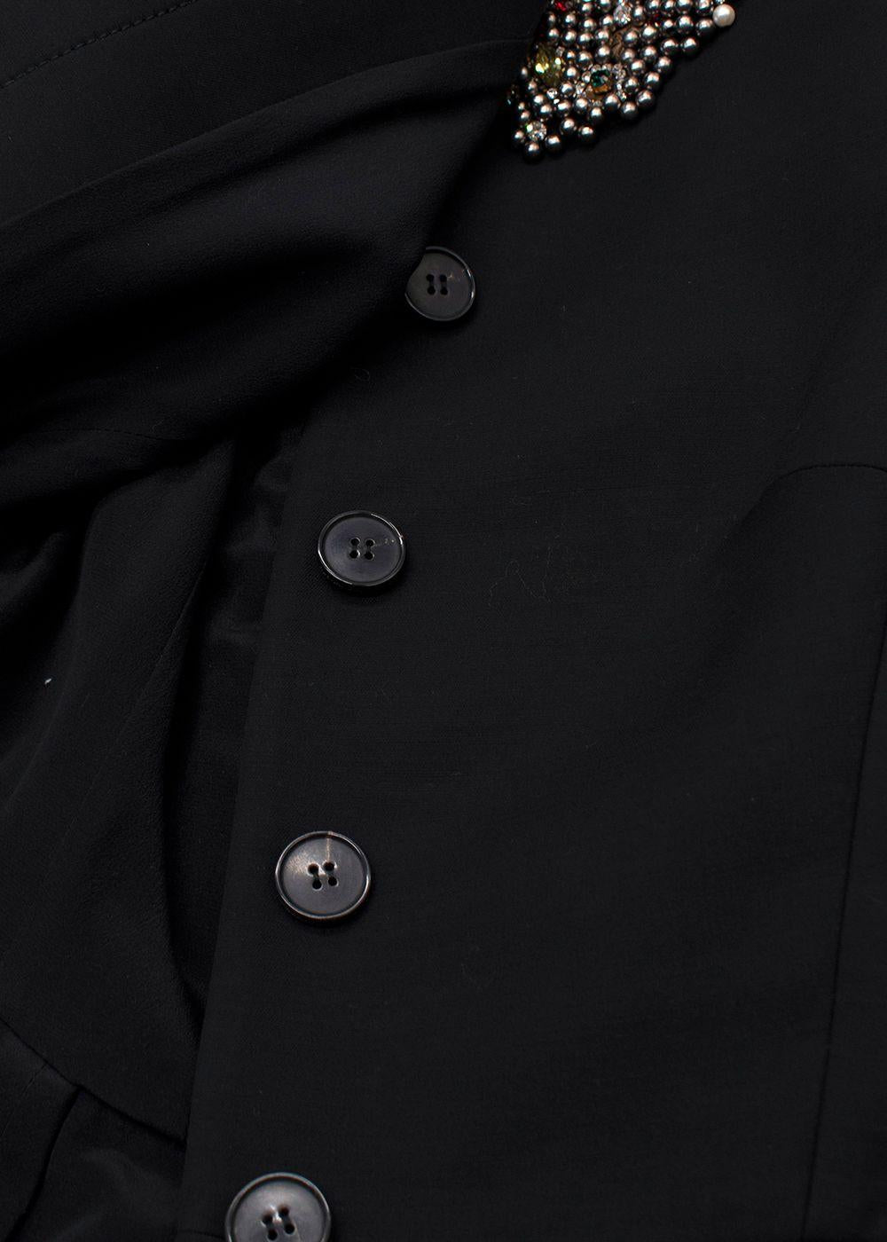 Alexander McQueen Black Embellished Peplum Jacket