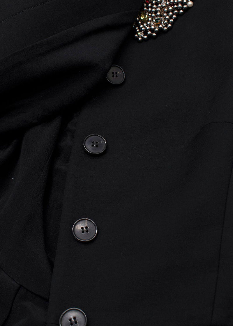 Alexander McQueen Black Embellished Peplum Jacket
