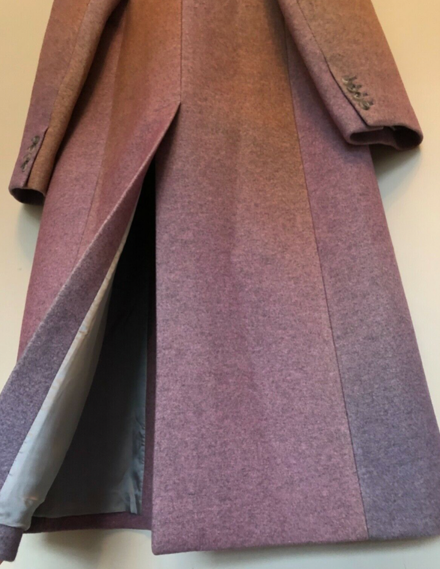 Blue & Pink Ombre Wool Long Coat