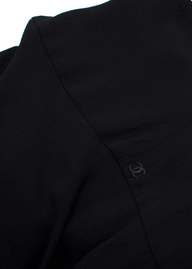 Chanel Black Floaty Silk Midi Skirt