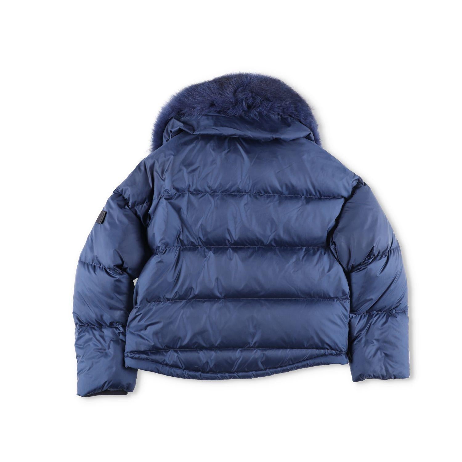 Yves Salomon Short Down Jacket With Fluffy Fox Trim