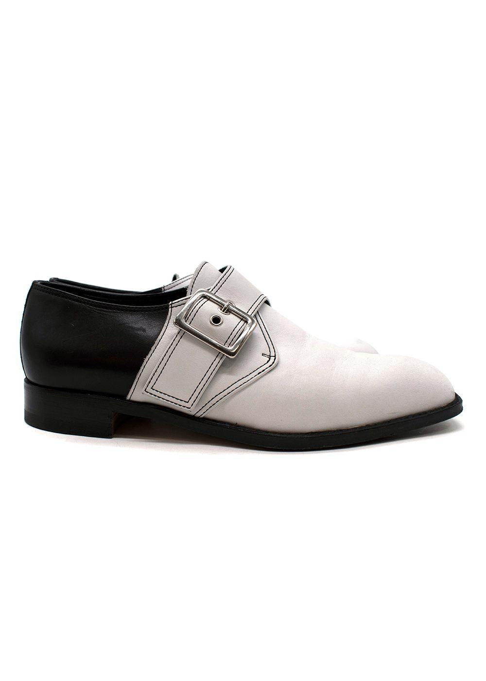 Black & White Buckle Loafers