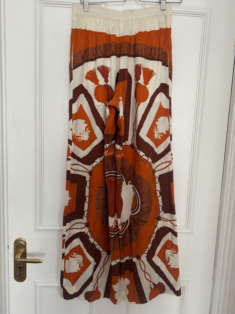 Hermes Printed Silk Palazzo Pants