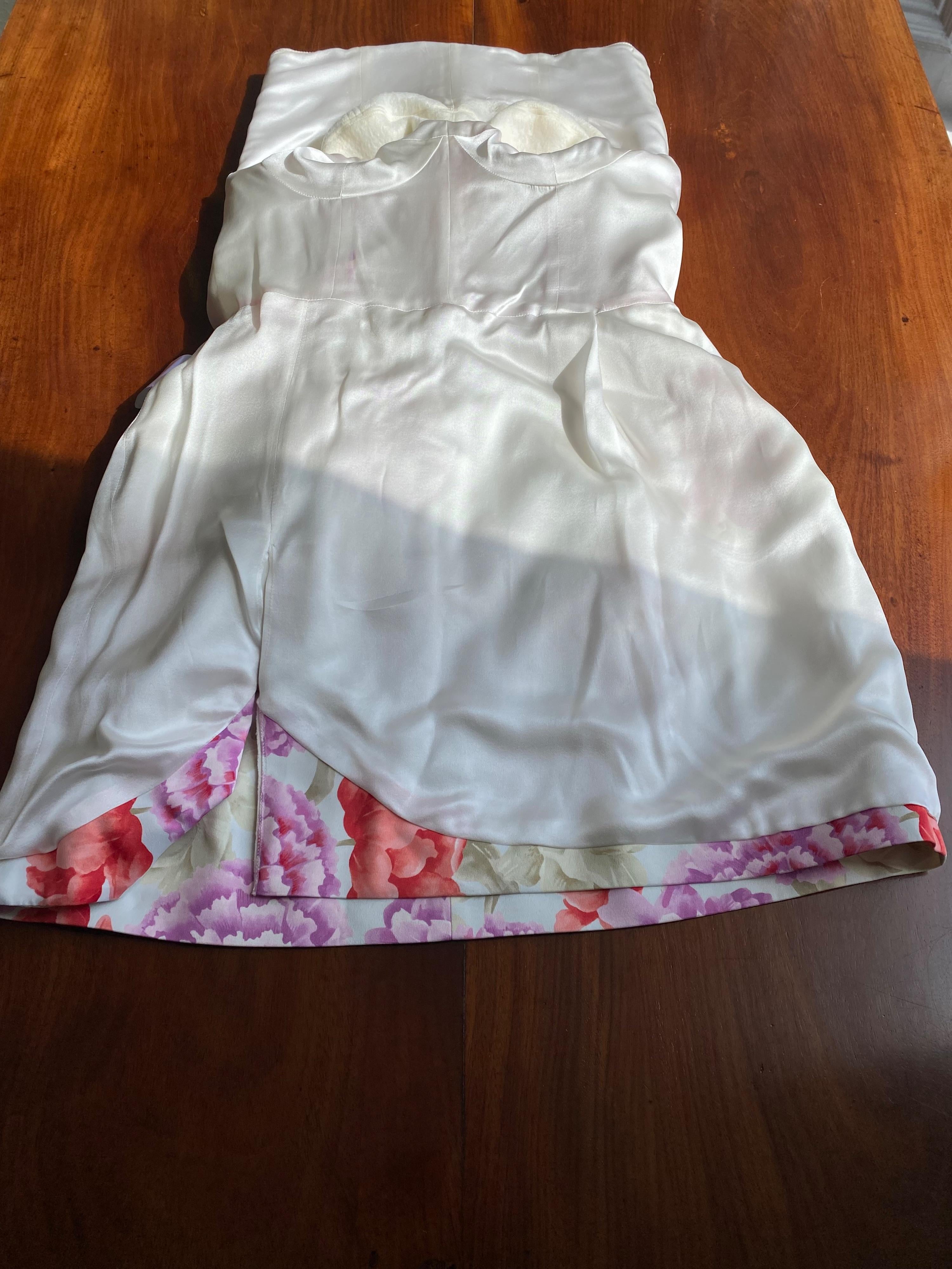 Strapless Floral Mini Dress
