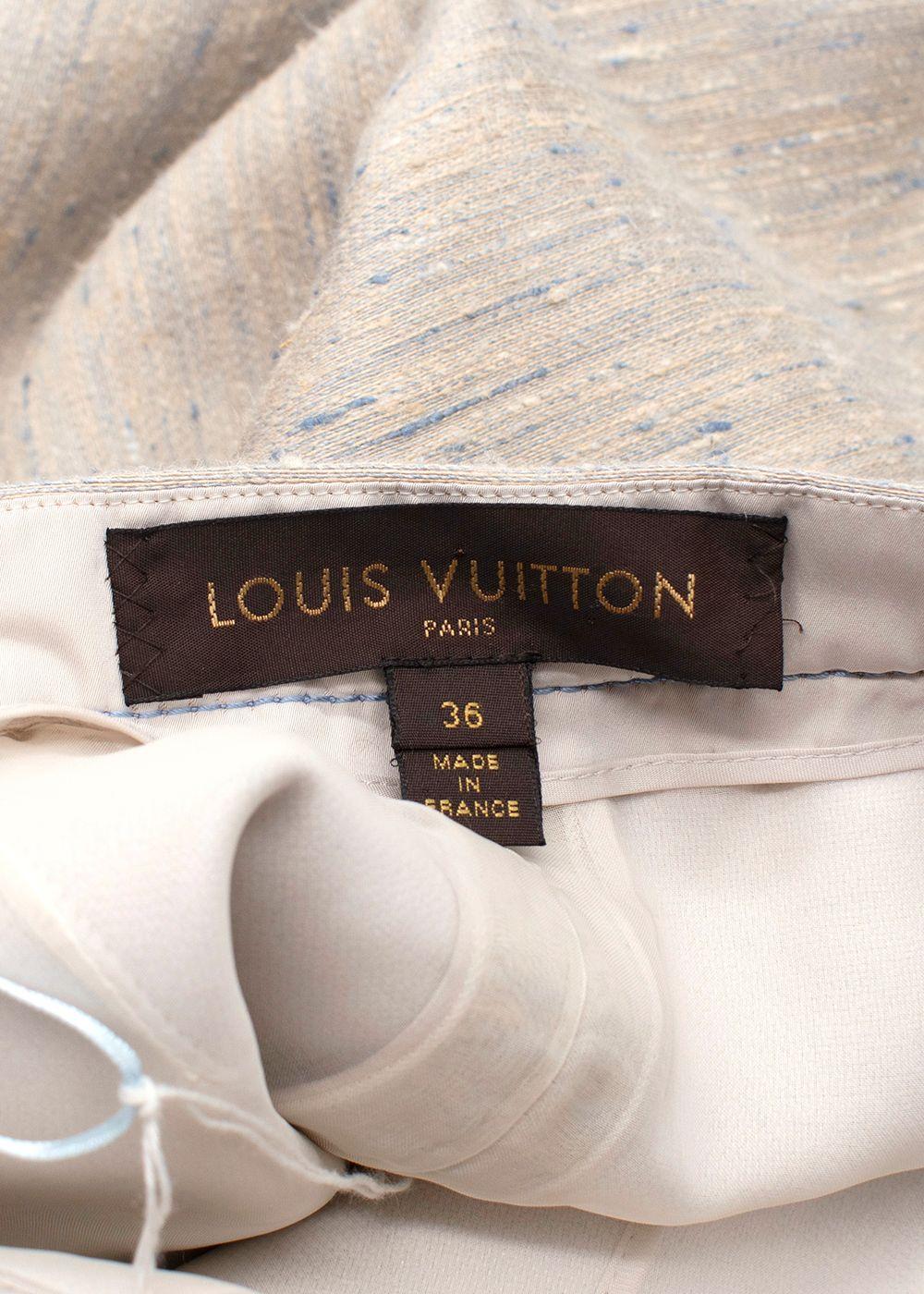 Louis Vuitton Vintage Beige Silk Jacket and Skirt Suit