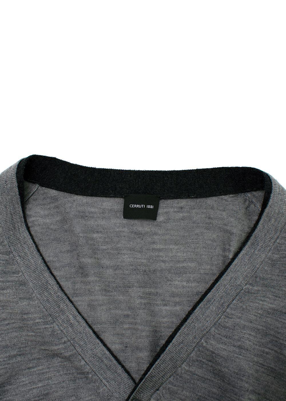 Cerruti 1881 Grey Wool Cardigan