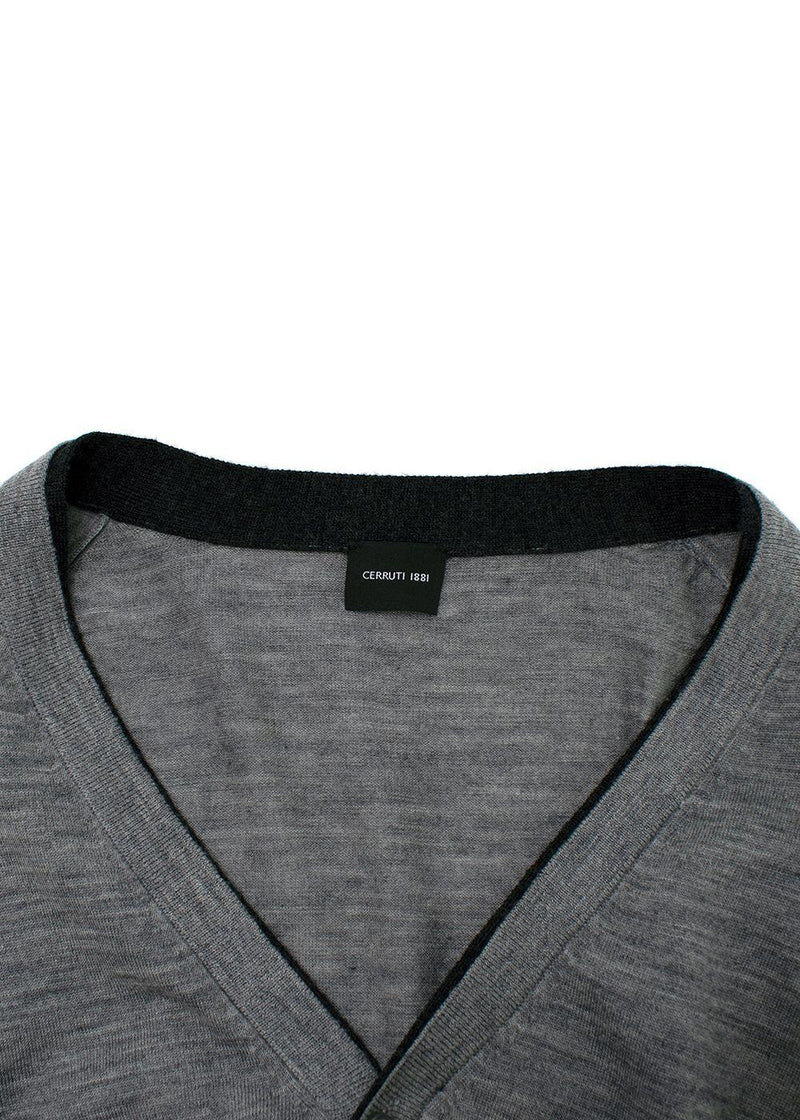 Cerruti 1881 Grey Wool Cardigan