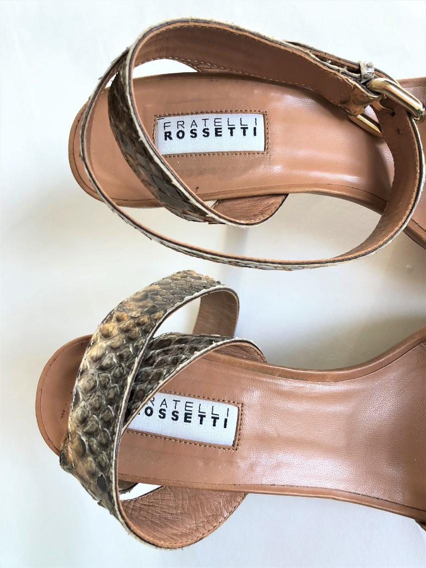 Fratelli Rossetti python-effect leather platform sandals