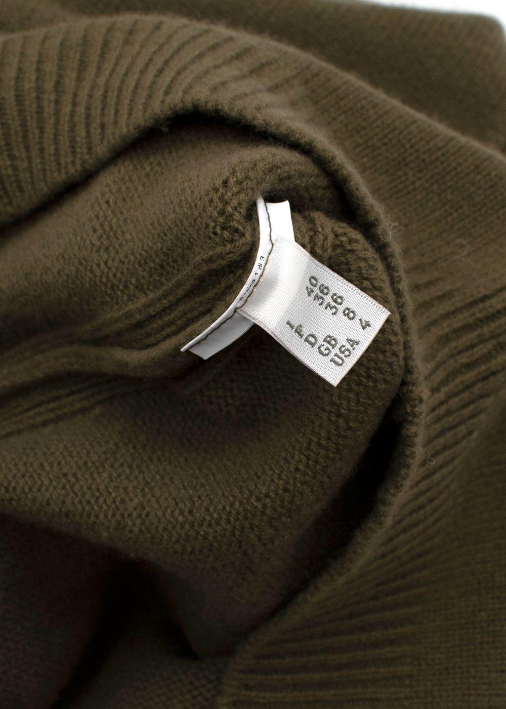 khaki wool Friday intarsia sweater