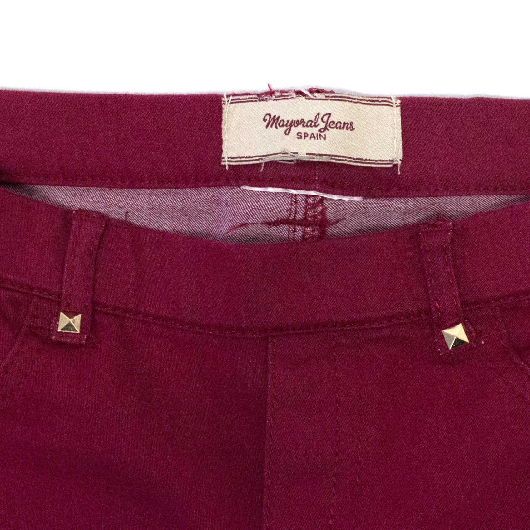 Mayoral Red Jeans with Zip Ankle Fastening