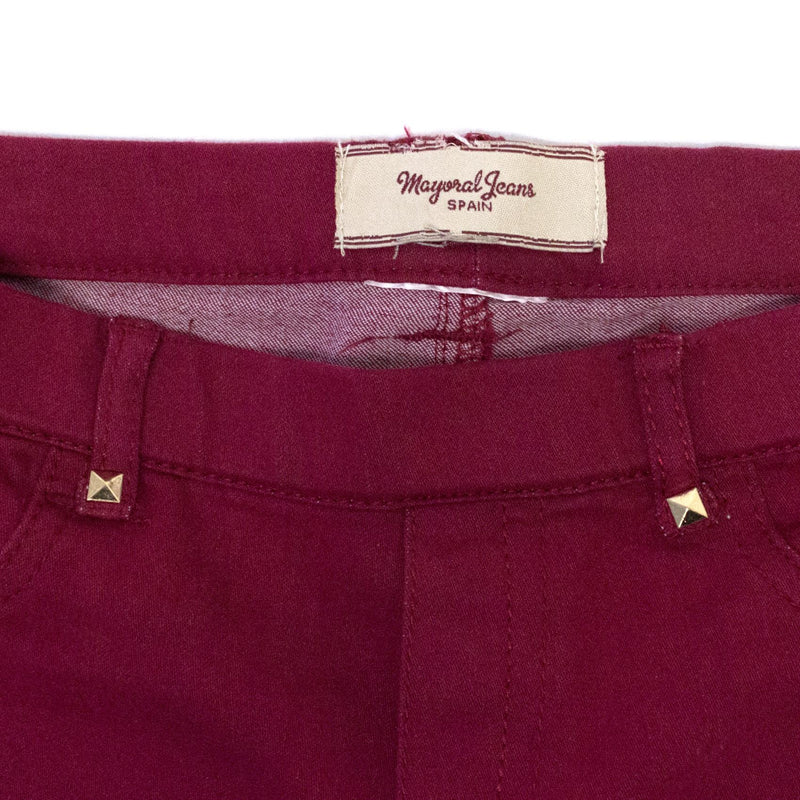 Mayoral Red Jeans with Zip Ankle Fastening