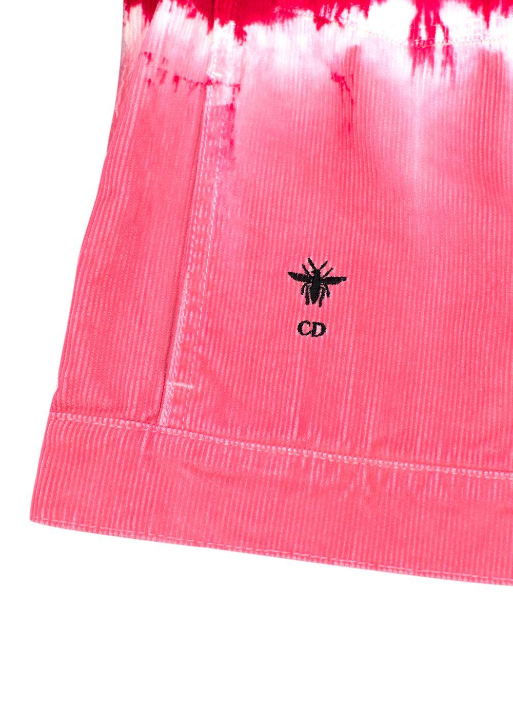 Dior Red & Pink Velvet Corduroy Tie-dye Jacket