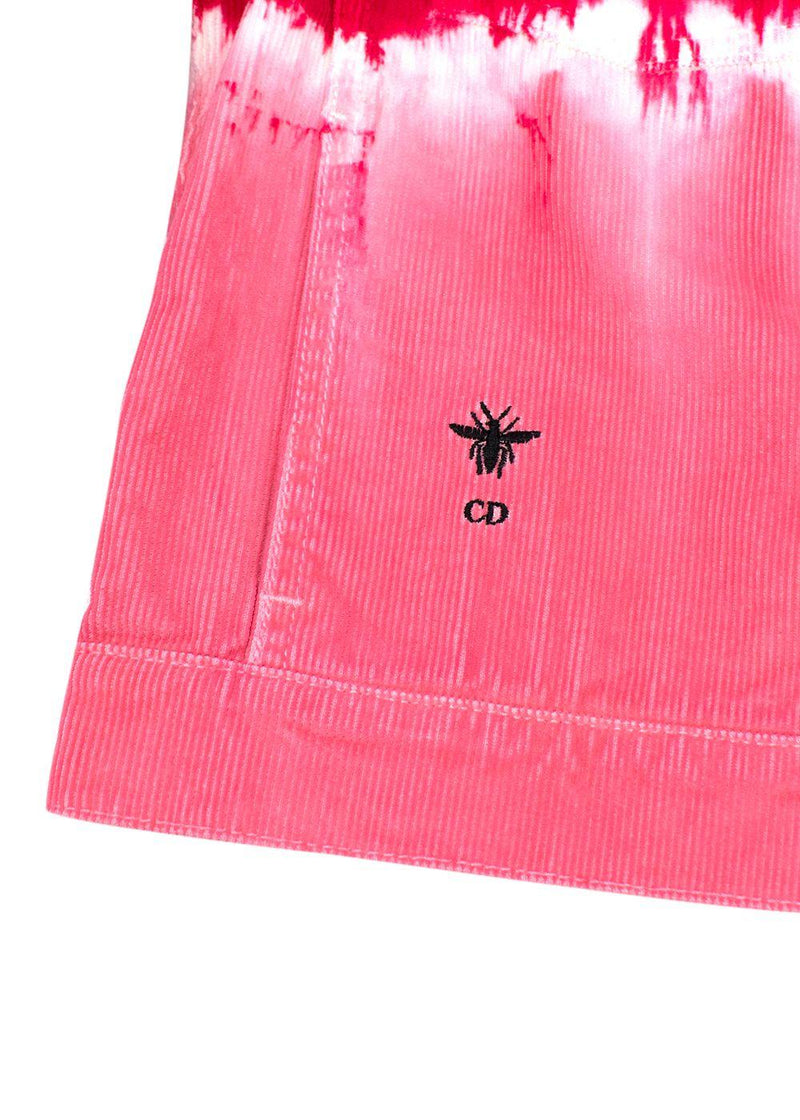 Dior Red & Pink Velvet Corduroy Tie-dye Jacket