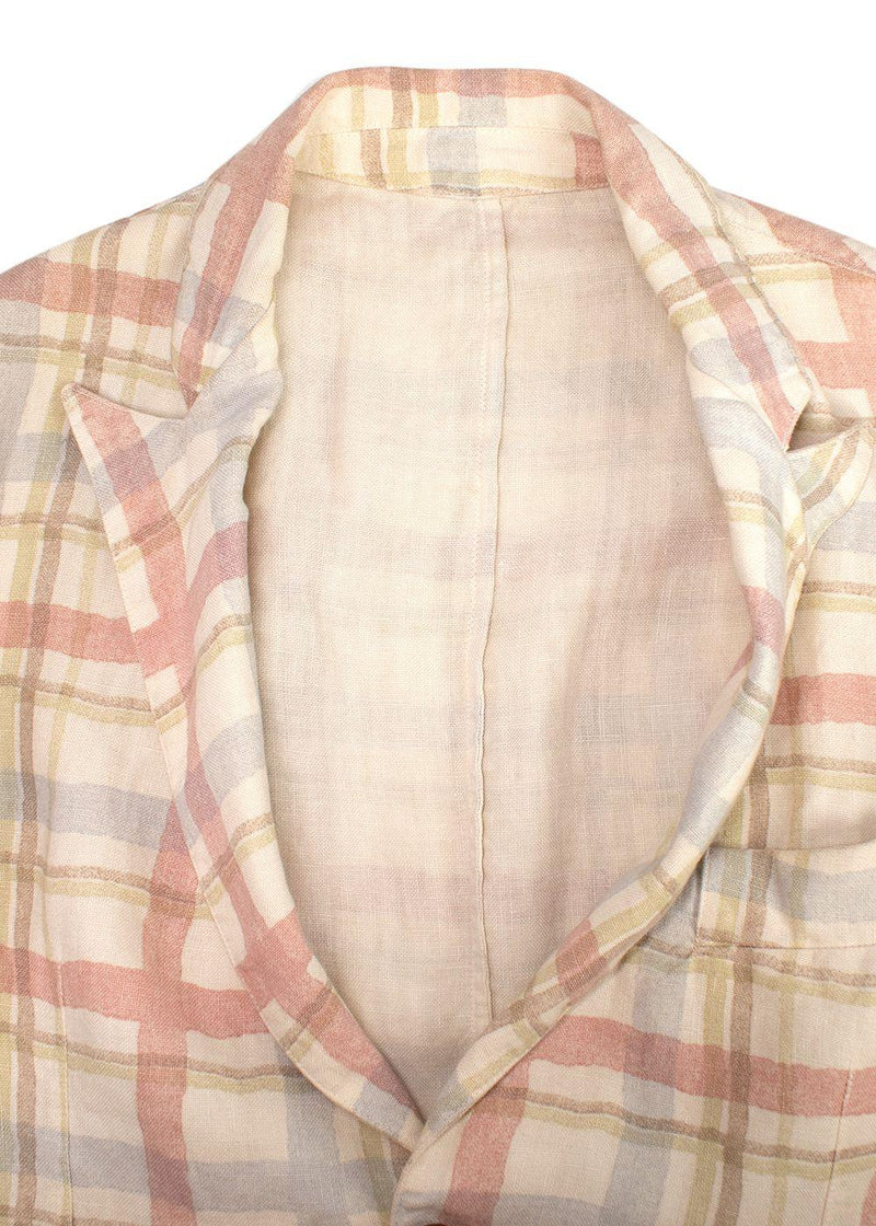 Etro Pastel Checked Linen Blazer