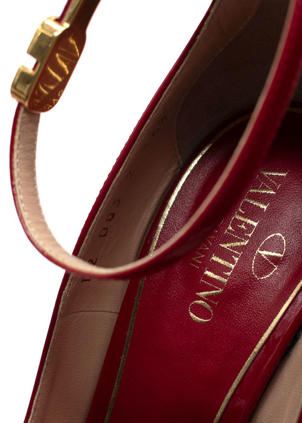 Valentino Ruby Leather Platform Pumps