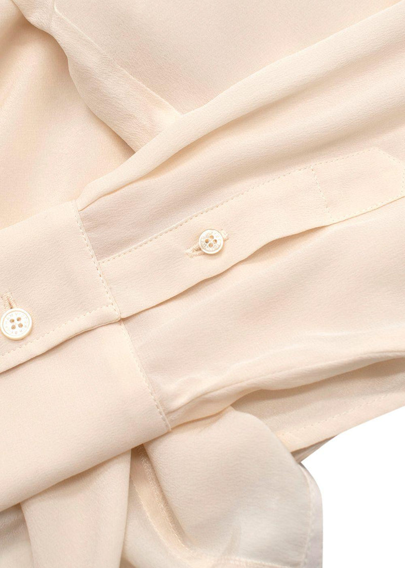 Victoria Beckham Ottoman-Paneled Silk Crepe De Chine Shirt