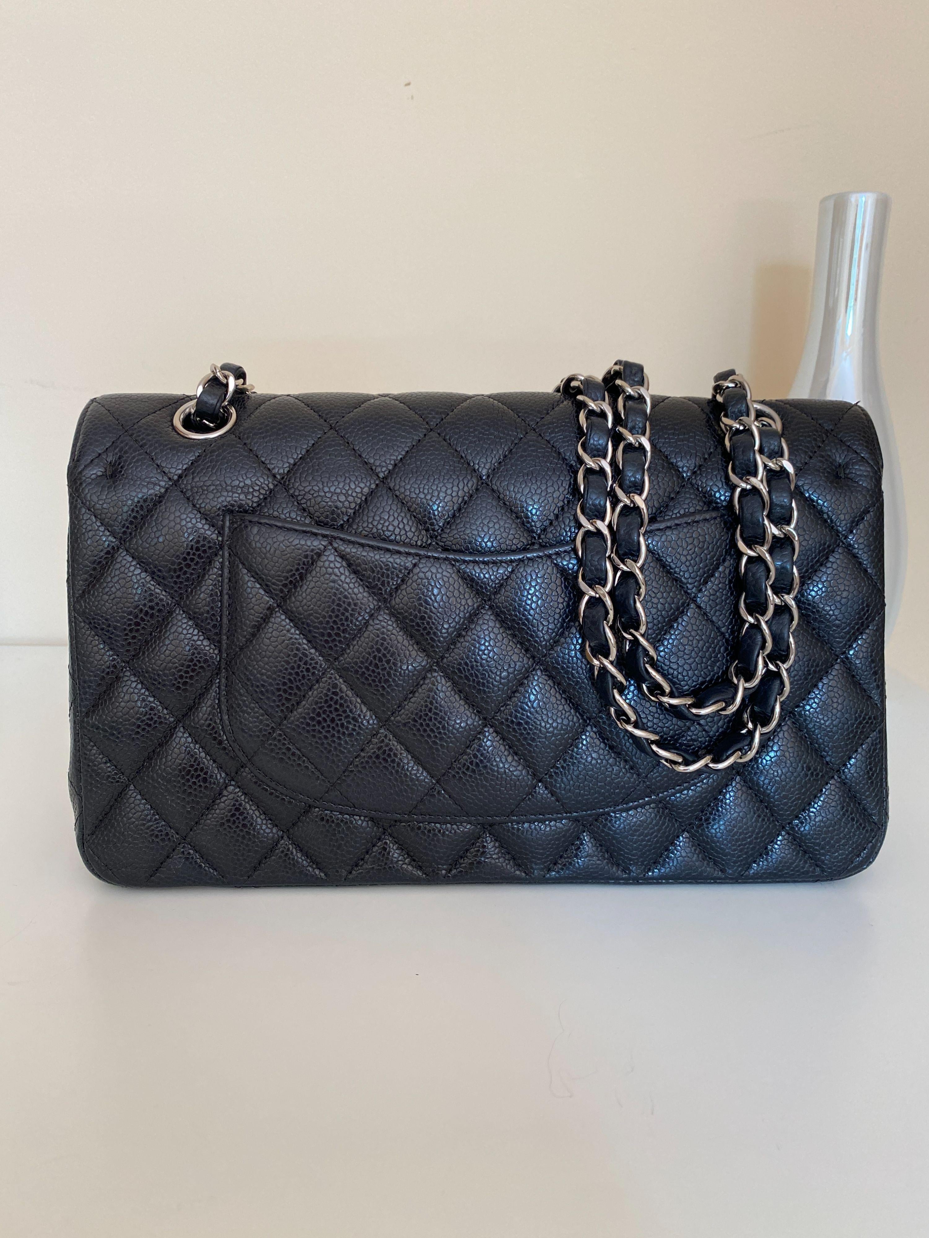 Chanel Medium Black Classic Caviar Double Flap Bag