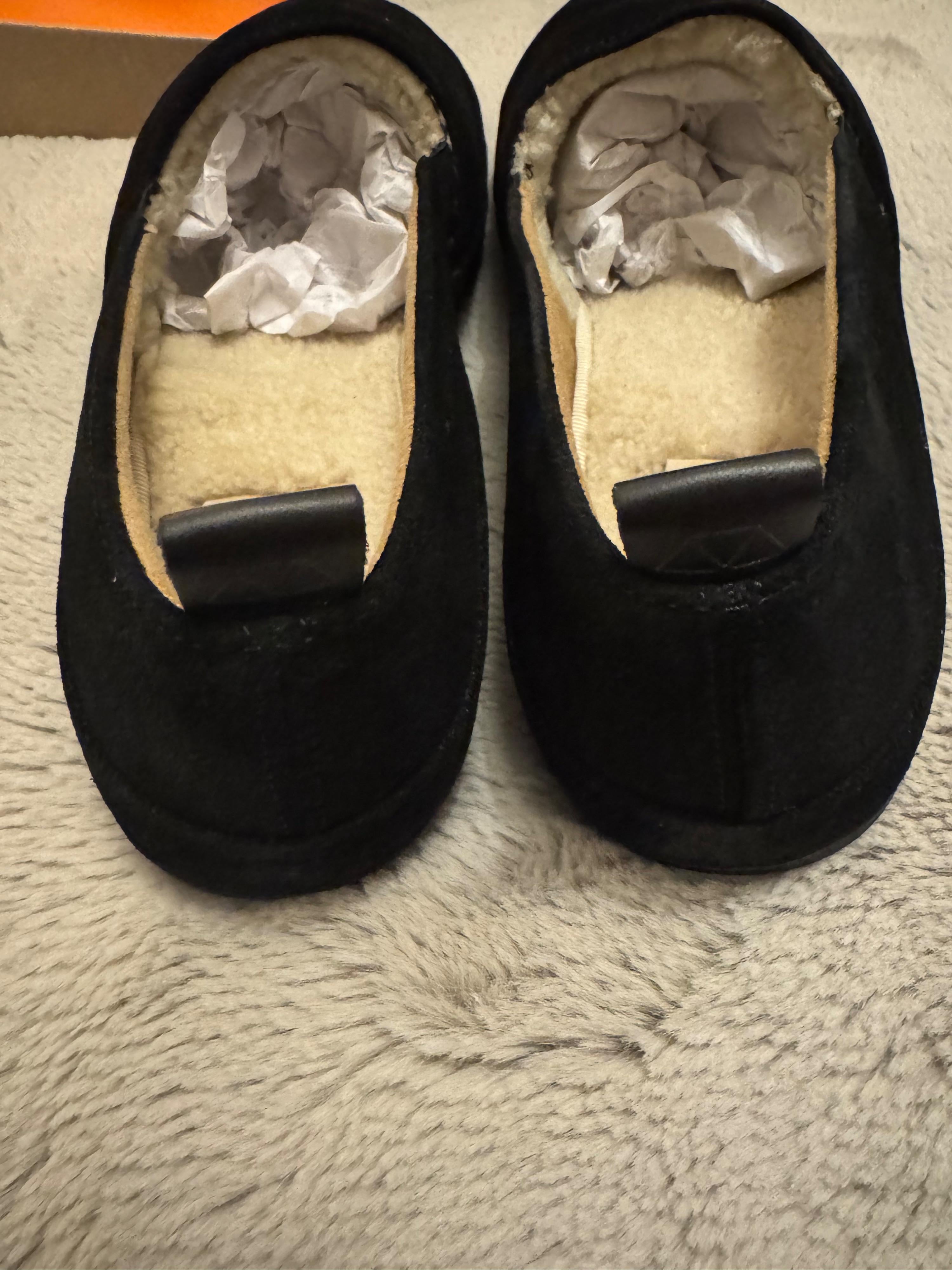 Mulo Black Suede Slippers