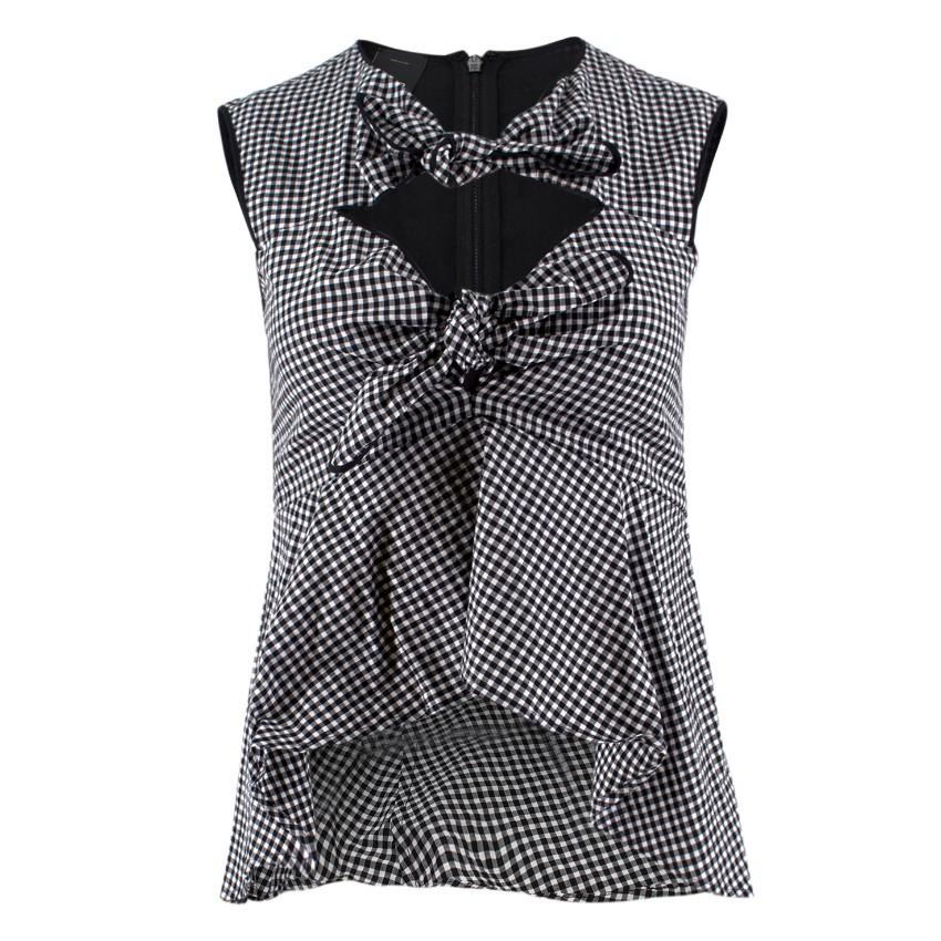 Pinko Gingham Sleeveless Tie-front Top