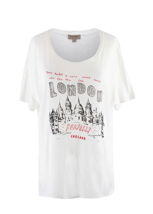 Burberry White London Print T-shirt