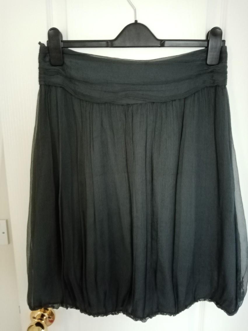 Burberry Black Chiffon Pleated Skirt