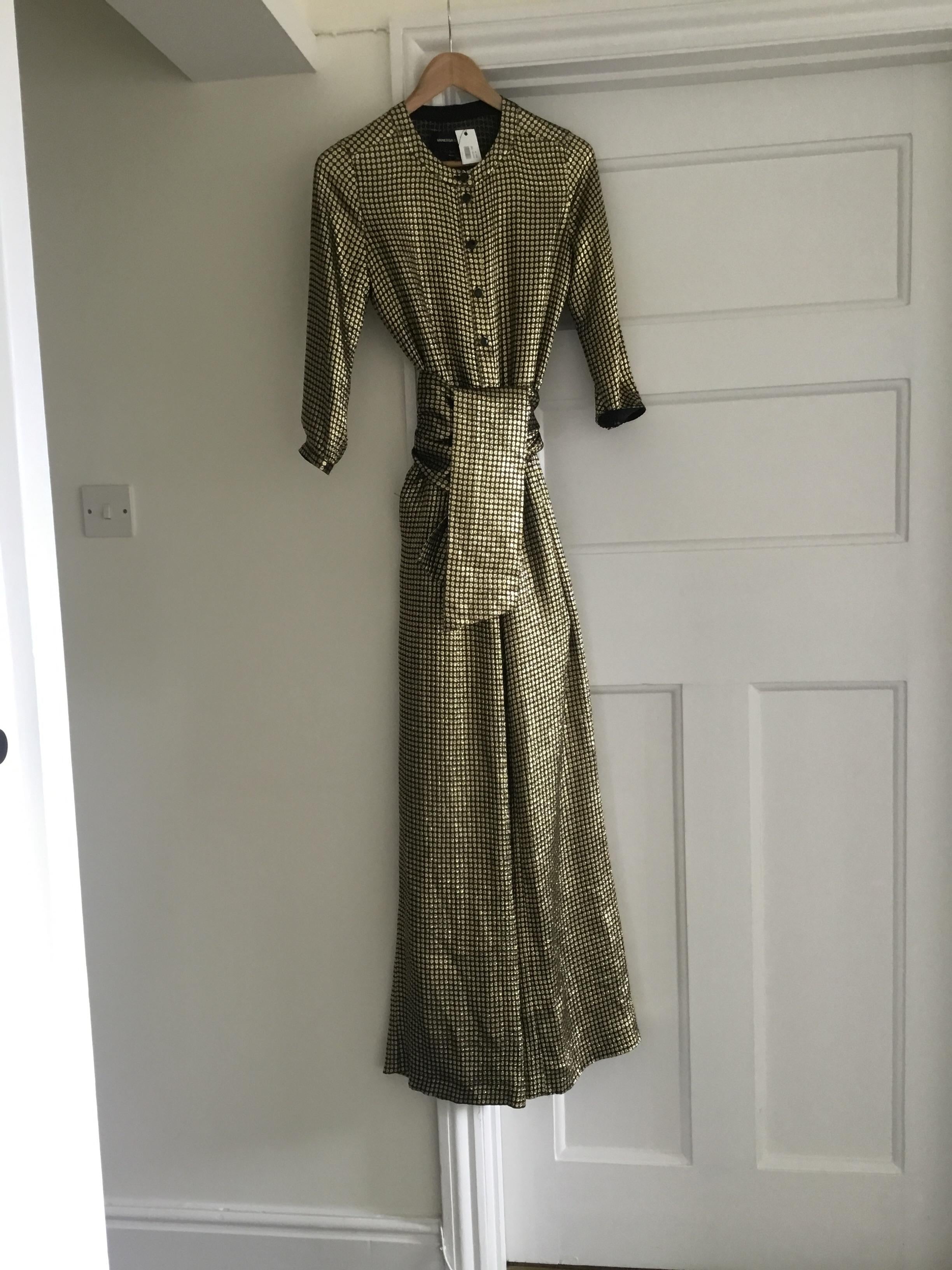 Black & gold lurex jumpsuit