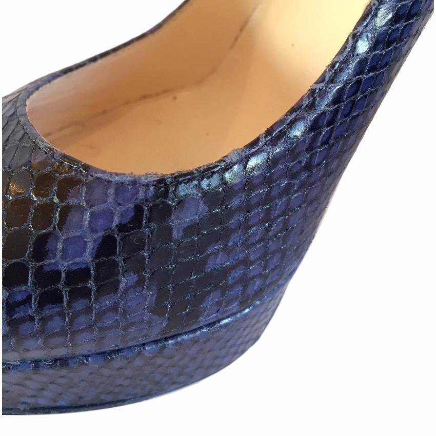 Jimmy Choo Cosmic Snakeskin Leather Platform Pumps