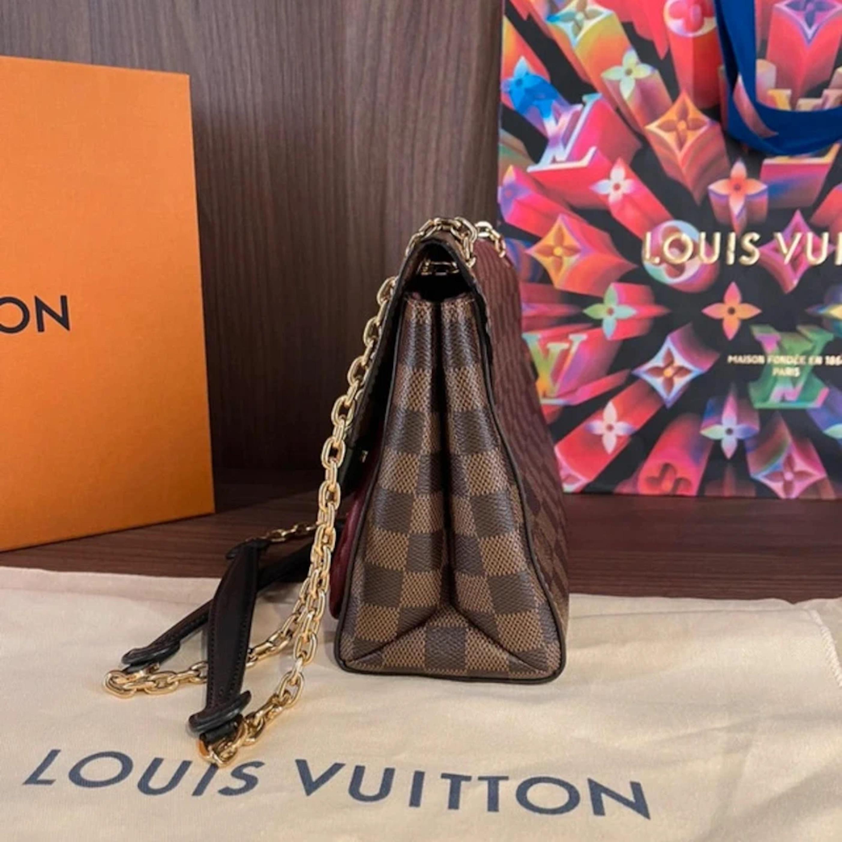 Louis Vuitton Coated Canvas and Leather Damier Ebene Vavin PM Shoulder Bag