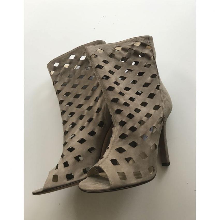 Jimmy Choo Suede Cut-Out Booties