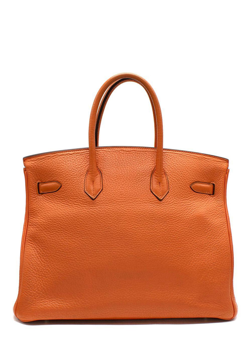 Hermes Birkin 35 in Orange H Taurillon Clemence Leather Palladium Hardware