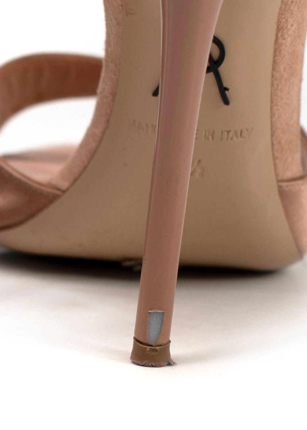 Paul Andrew Satin Nude Sandals