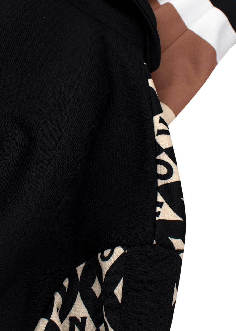 Black and Beige Zip Through Jacket