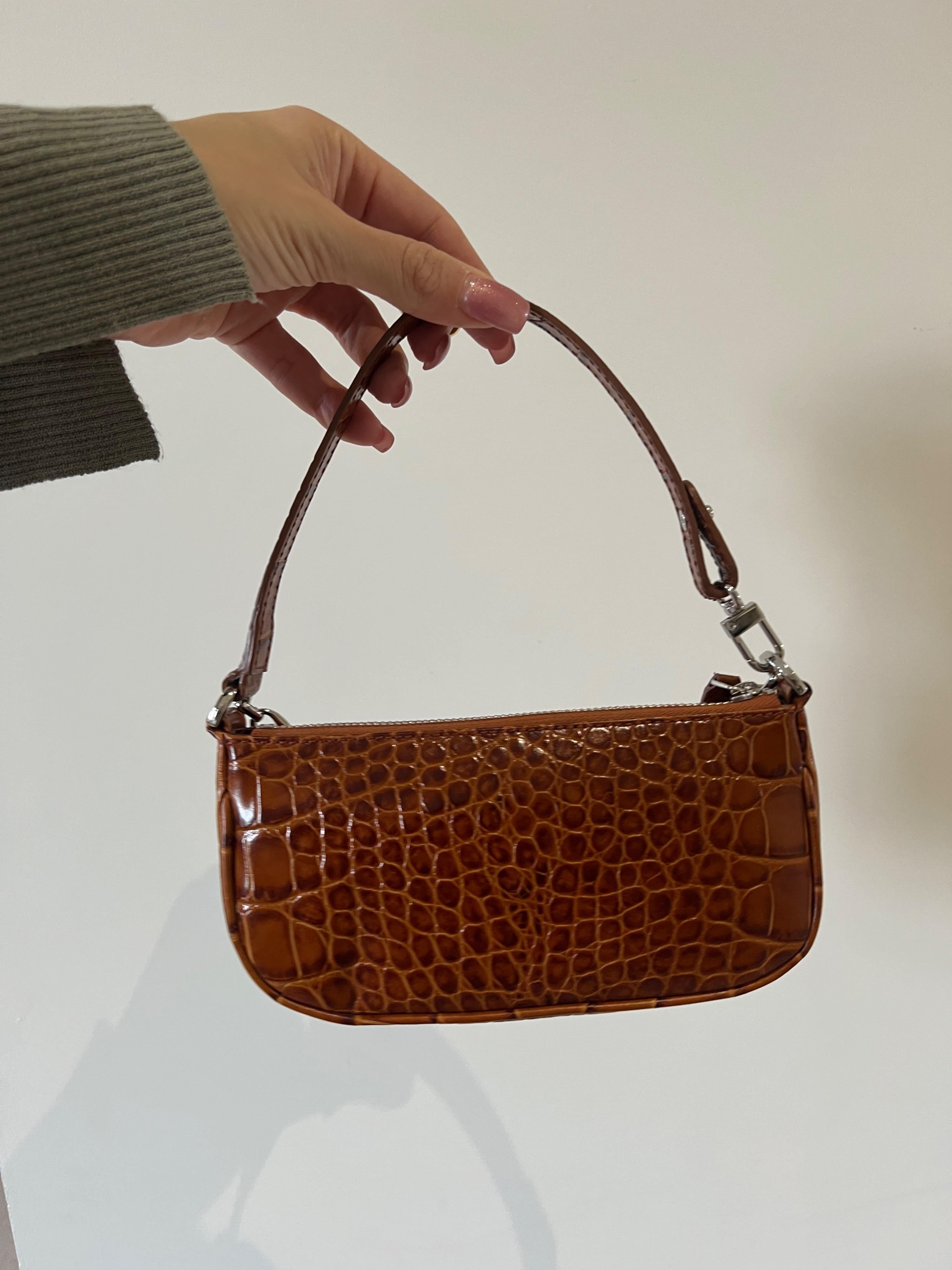 ByFar Croc Embossed Mini Rachel Bag