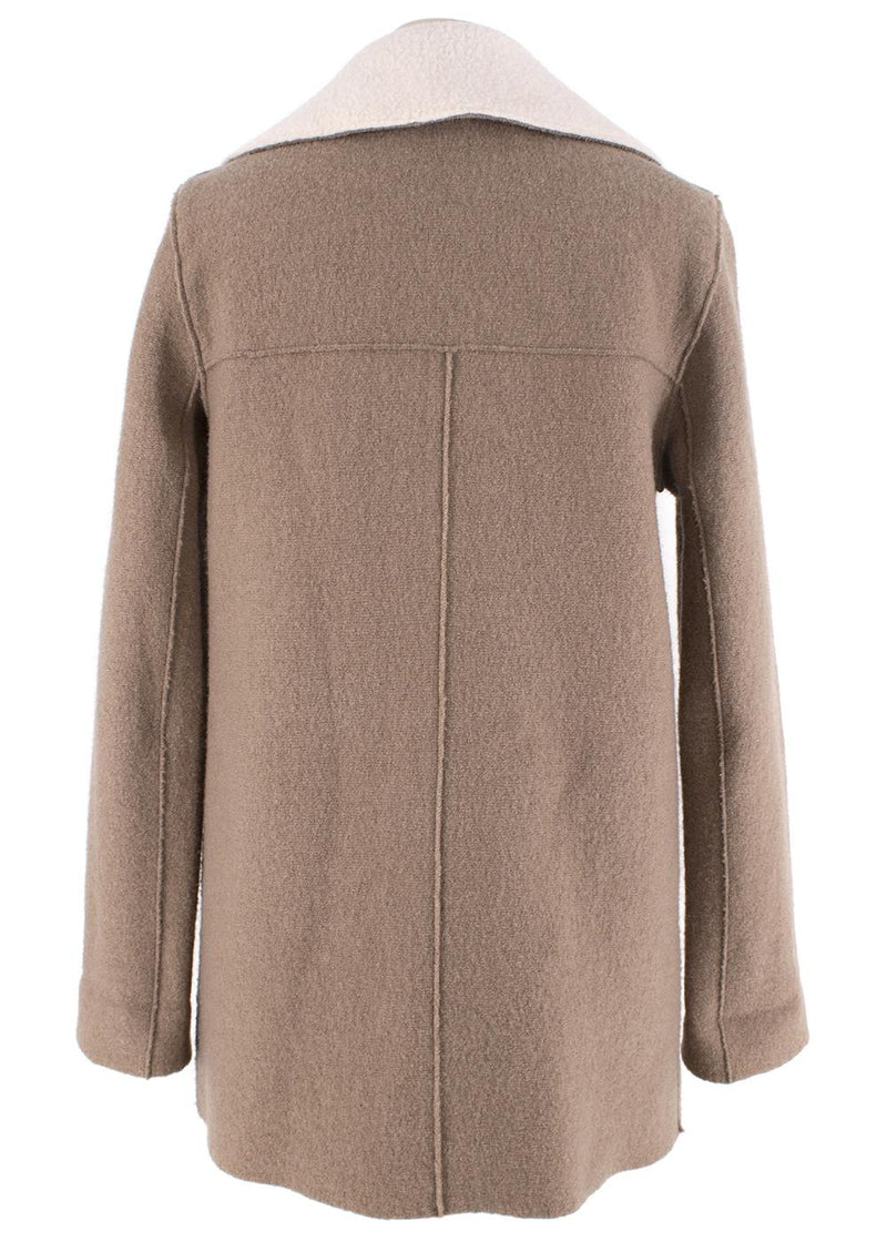 Harris Wharf London Wool Brown & Cream Double Breasted Coat