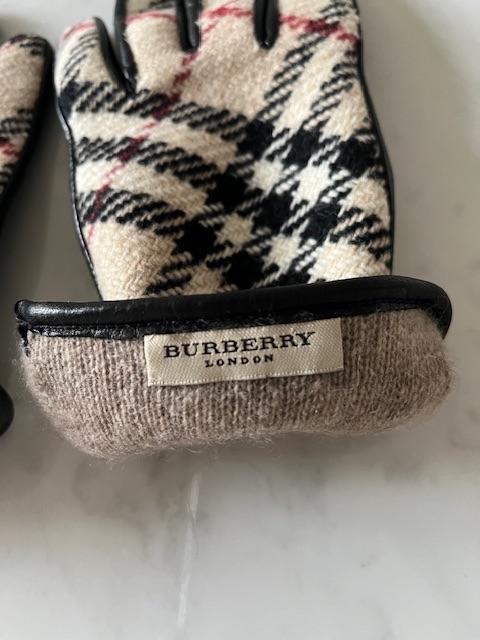 Burberry Check Wool and Leather Gloves