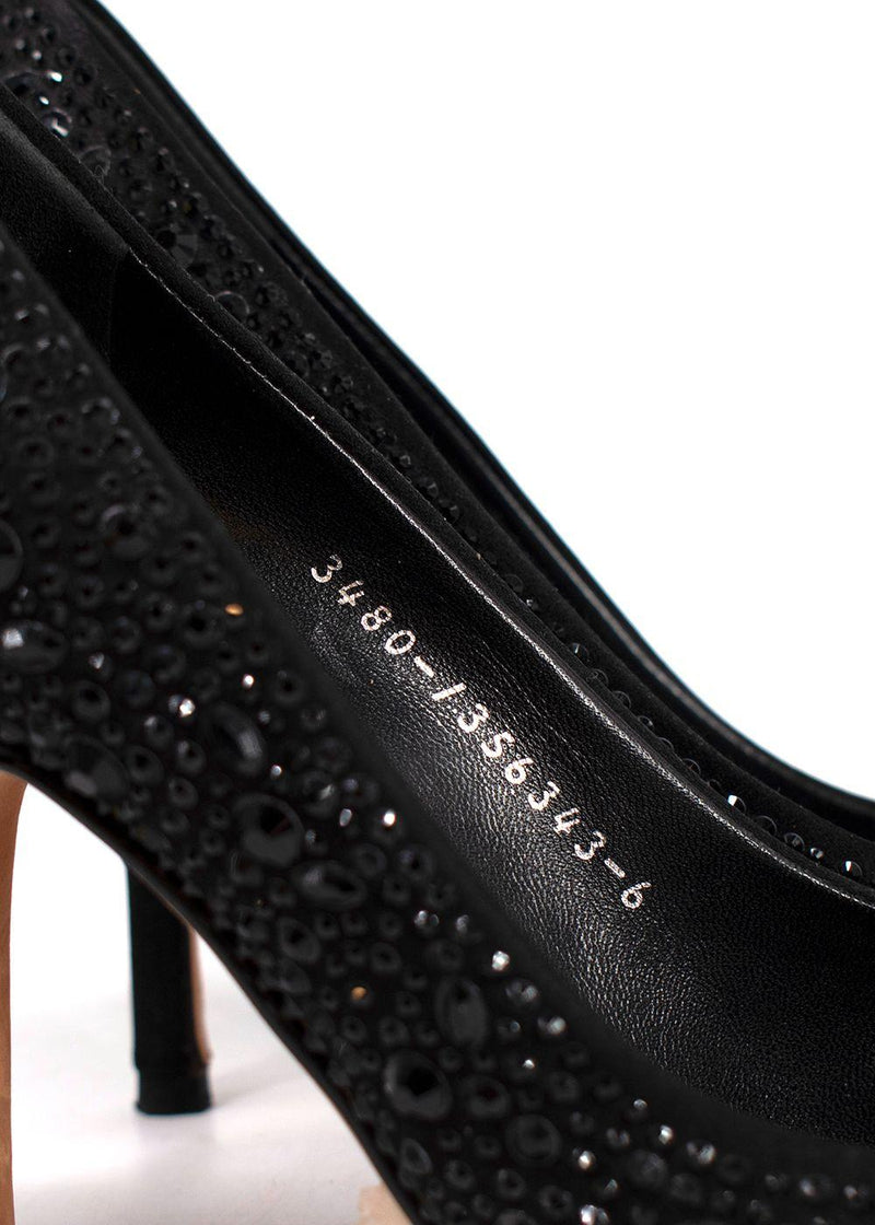 Gina Black Swarovski Crystal Embellished Pumps