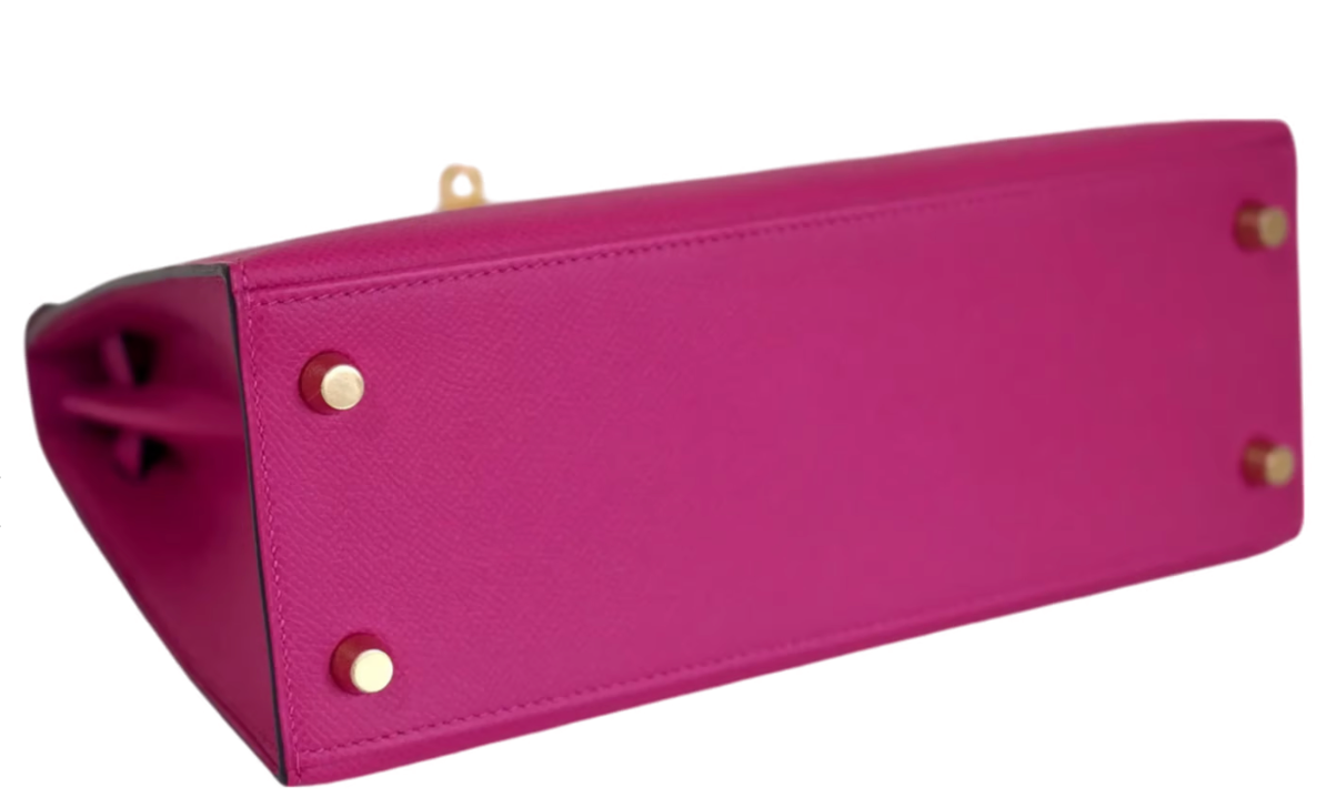 Hermès Kelly 25 Epsom Sellier Rose Pourpre Gold Hardware