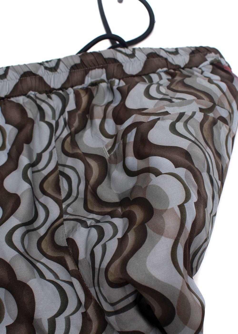 Dries Van Noten Geometric Print Contrast Stripe Joggers