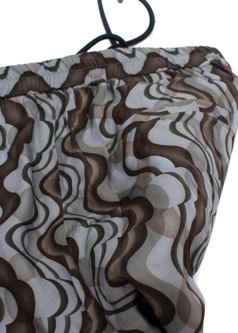 Dries Van Noten Geometric Print Contrast Stripe Joggers