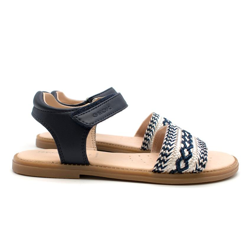 Geox Kids Navy Embroidered Sandals