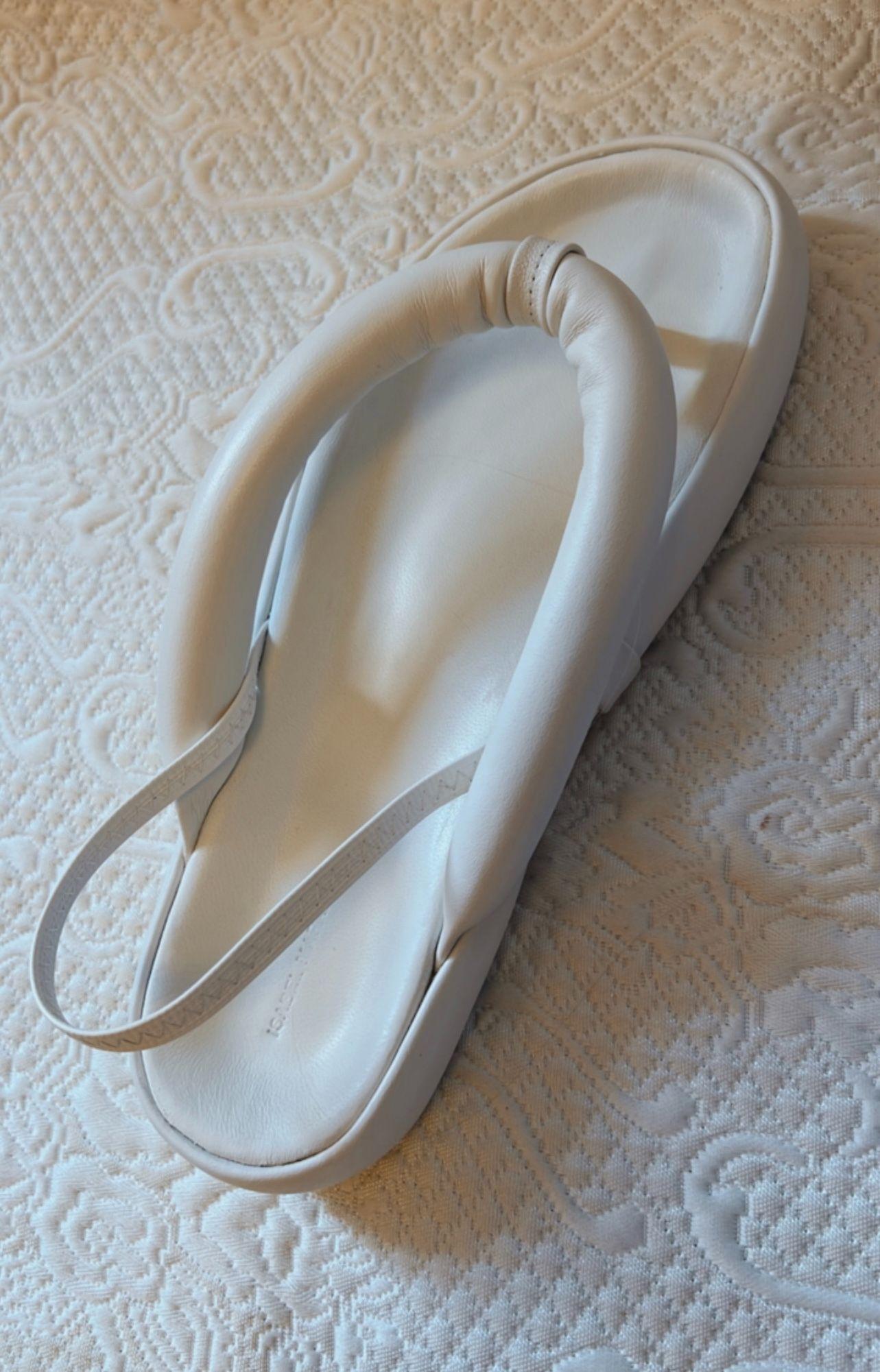 Isabel Marant White Leather “Orene” Platform Sandals